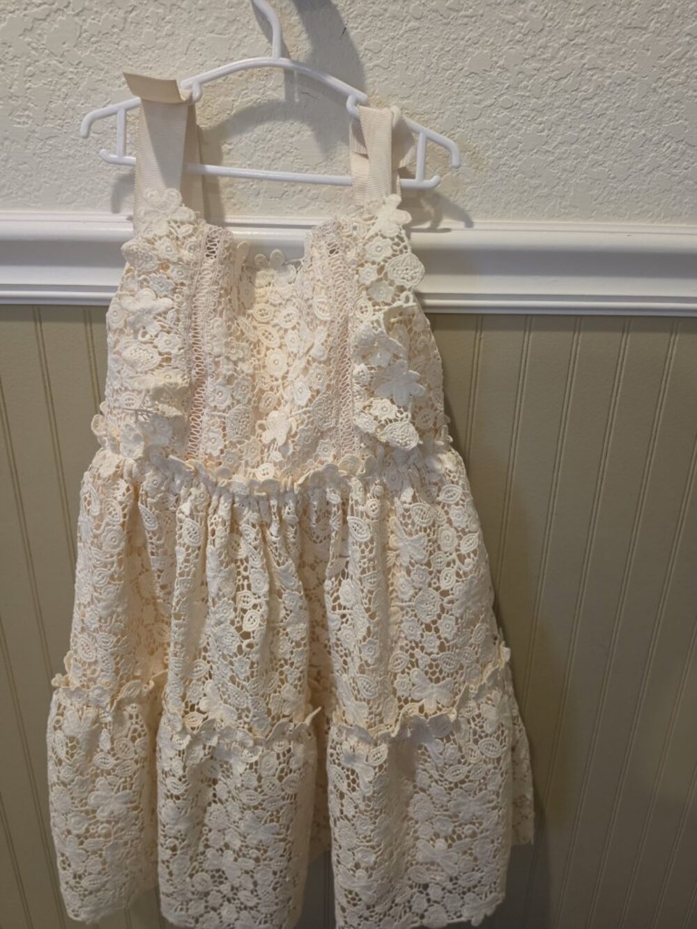 self-portrait Girls Ivory Floral Lace Dress Sz 5-6 Occasion